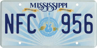 MS license plate NFC956