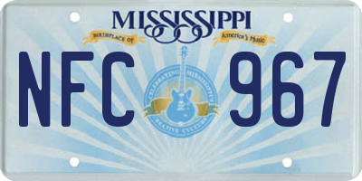 MS license plate NFC967