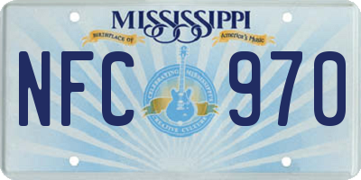 MS license plate NFC970