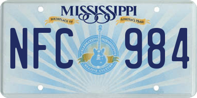 MS license plate NFC984