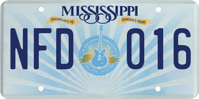 MS license plate NFD016