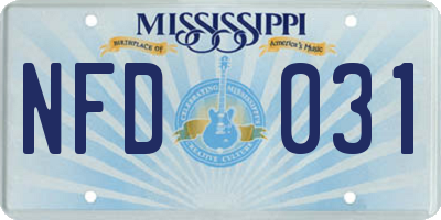MS license plate NFD031