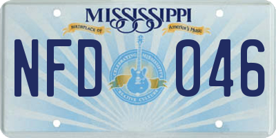 MS license plate NFD046