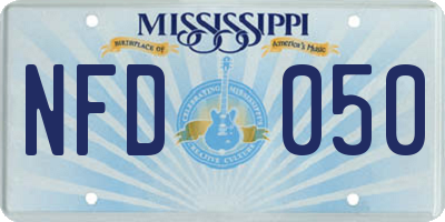 MS license plate NFD050