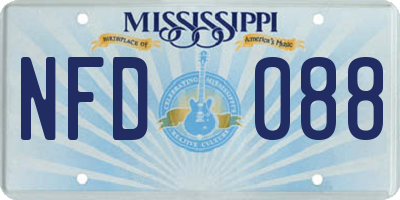 MS license plate NFD088