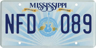 MS license plate NFD089