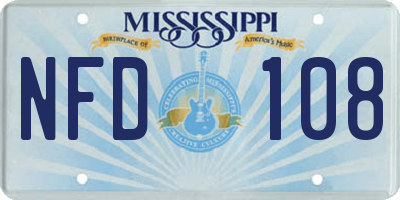 MS license plate NFD108