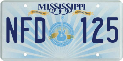 MS license plate NFD125