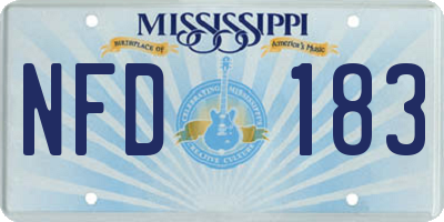 MS license plate NFD183