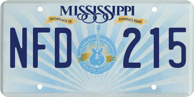 MS license plate NFD215