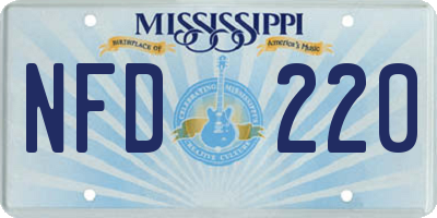 MS license plate NFD220