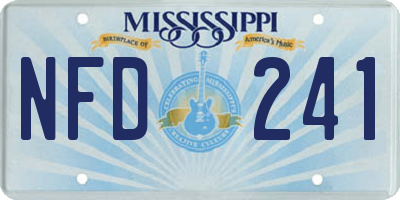MS license plate NFD241