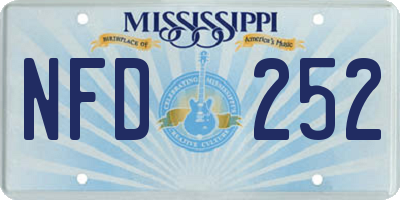 MS license plate NFD252