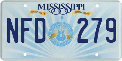 MS license plate NFD279