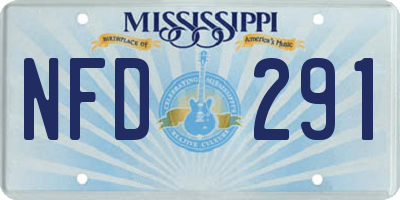 MS license plate NFD291
