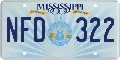 MS license plate NFD322
