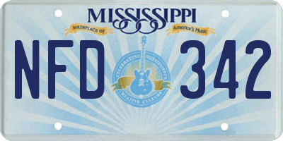 MS license plate NFD342