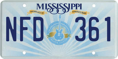 MS license plate NFD361