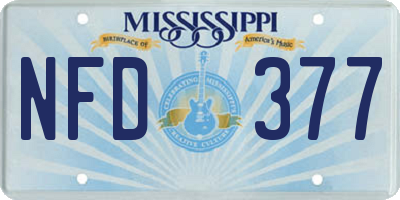 MS license plate NFD377