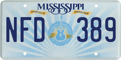 MS license plate NFD389