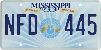 MS license plate NFD445