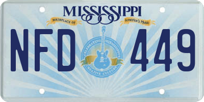 MS license plate NFD449