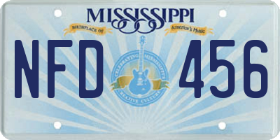 MS license plate NFD456