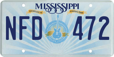 MS license plate NFD472