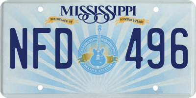 MS license plate NFD496