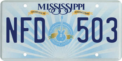 MS license plate NFD503