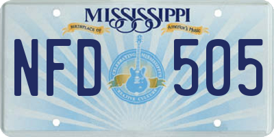 MS license plate NFD505