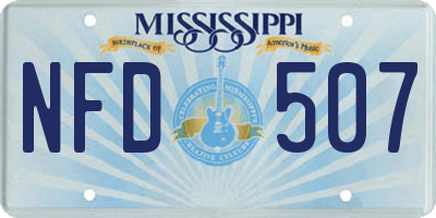 MS license plate NFD507