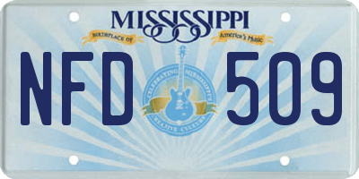 MS license plate NFD509