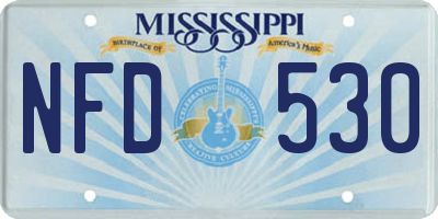 MS license plate NFD530