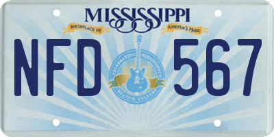 MS license plate NFD567