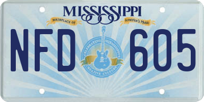 MS license plate NFD605