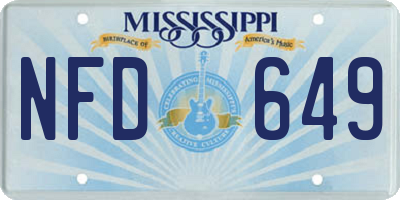 MS license plate NFD649
