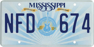 MS license plate NFD674