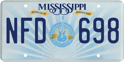 MS license plate NFD698