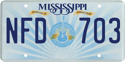 MS license plate NFD703
