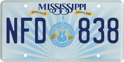 MS license plate NFD838