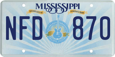 MS license plate NFD870