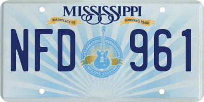 MS license plate NFD961