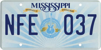 MS license plate NFE037