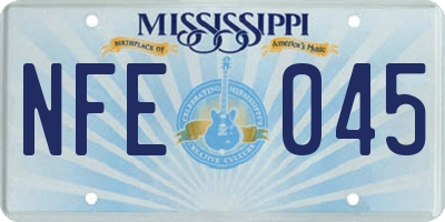 MS license plate NFE045