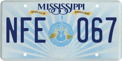 MS license plate NFE067