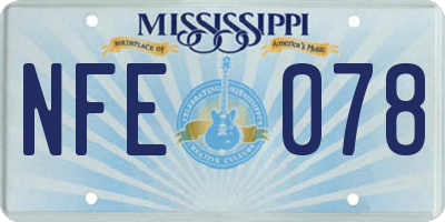 MS license plate NFE078