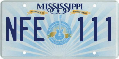 MS license plate NFE111
