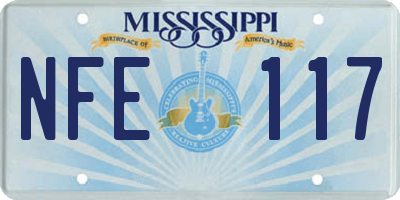 MS license plate NFE117