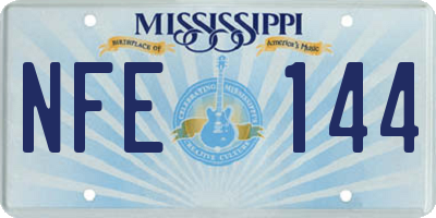 MS license plate NFE144